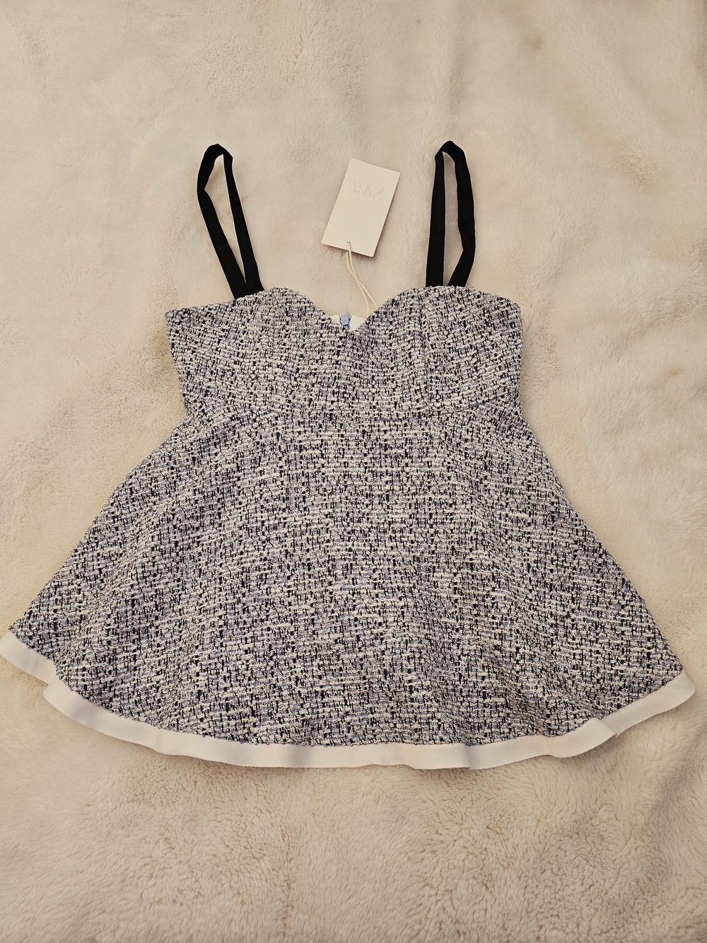 New Zara Tweed Sleevless Top Size Small